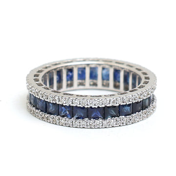 JPRG-2982/7772 Blue Sapphire Princess Cut Diamond Ring | 18K