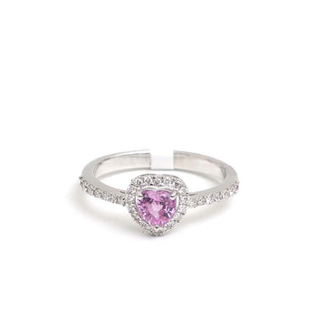 JPRG-2995/7786 Pink Sapphire Heart Diamond Halo Ring | 18K