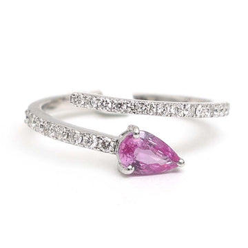 JPRG-2997/7788 Pink Sapphire Pear Diamond Ring | 18K