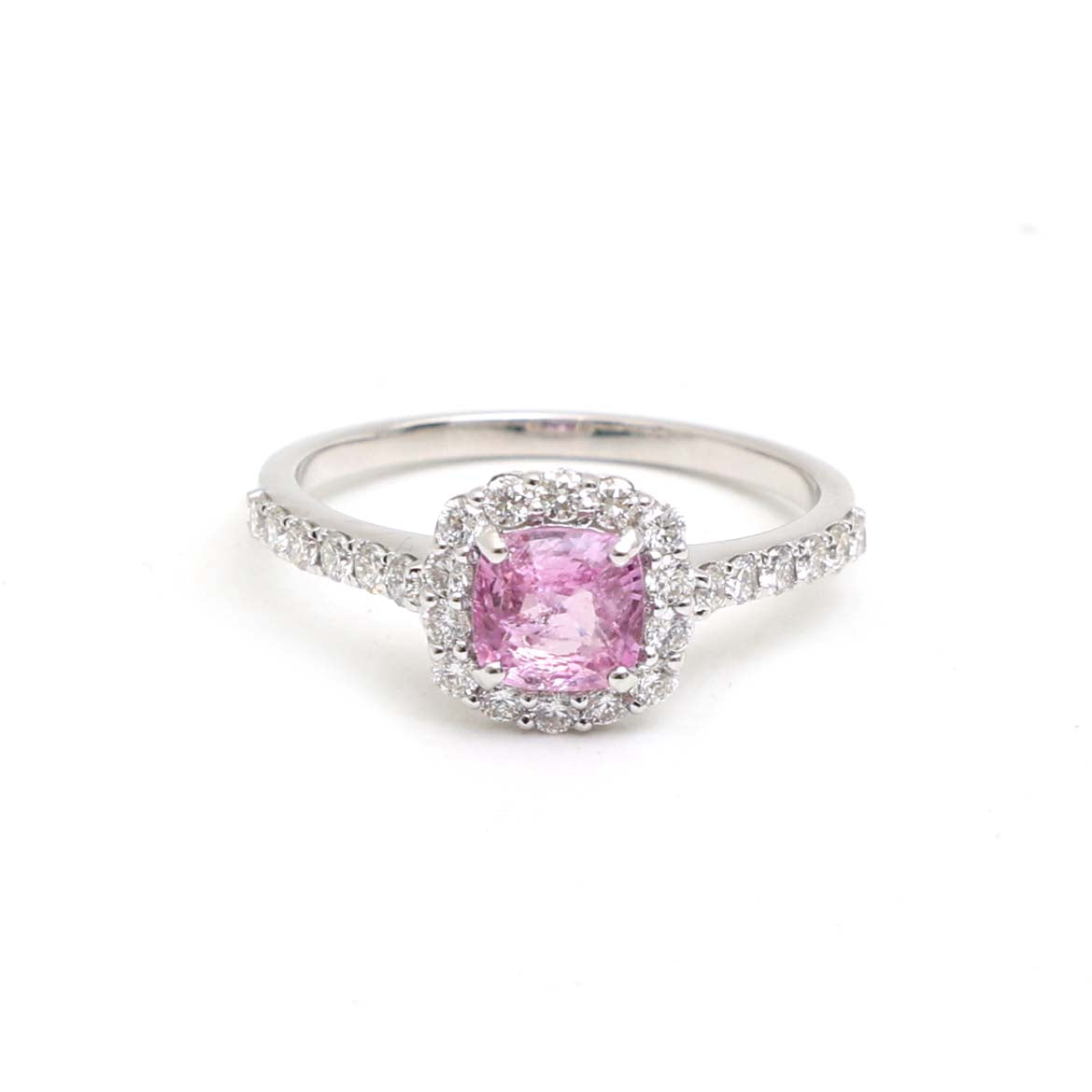 JPRG-3061/8030 Pink Sapphire Cushion Cut Diamond Ring | 18K