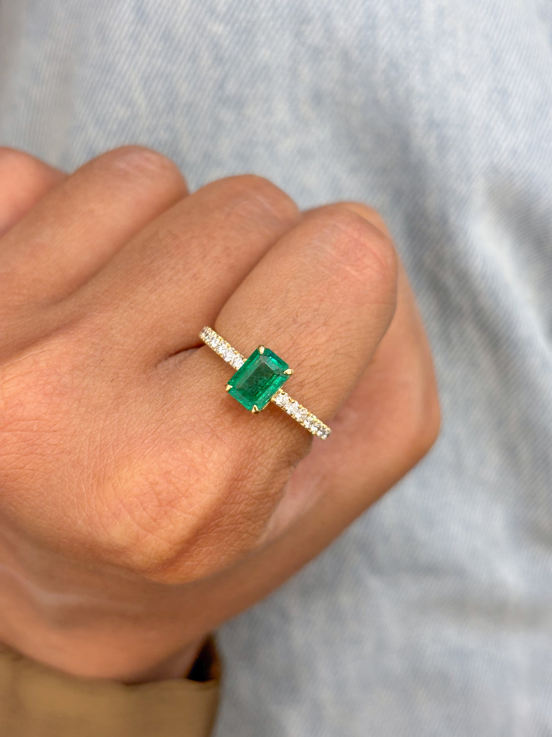 JPRG-3065/8034 Emerald Octagon Diamond Ring | 18K