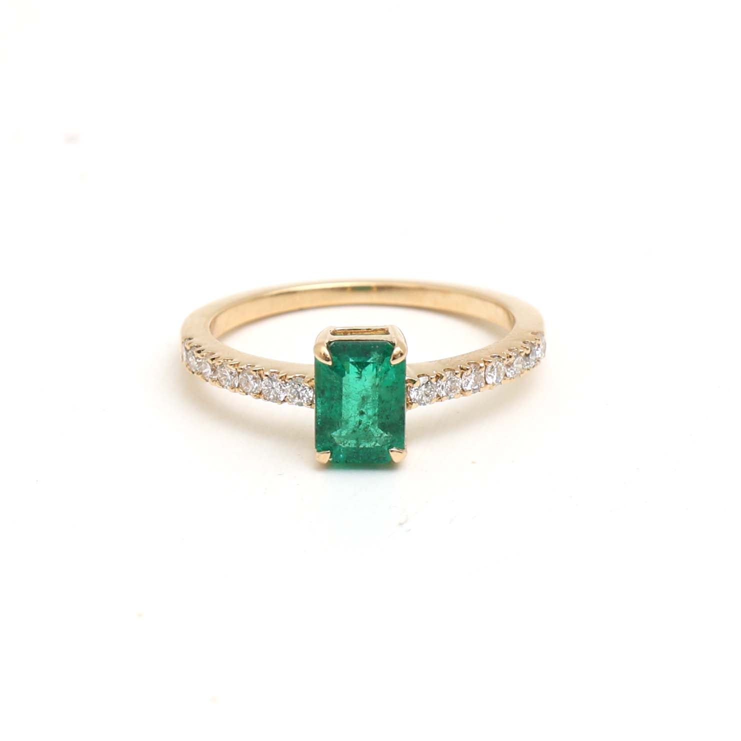 JPRG-3065/8034 Emerald Octagon Diamond Ring | 18K