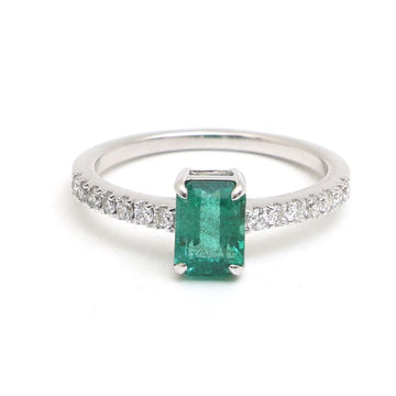 JPRG-3066/8035 Emerald Octagon Diamond Ring | 18K