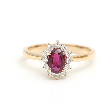 JPRG-3079/8065 Ruby Oval With Diamond Ring | 18K