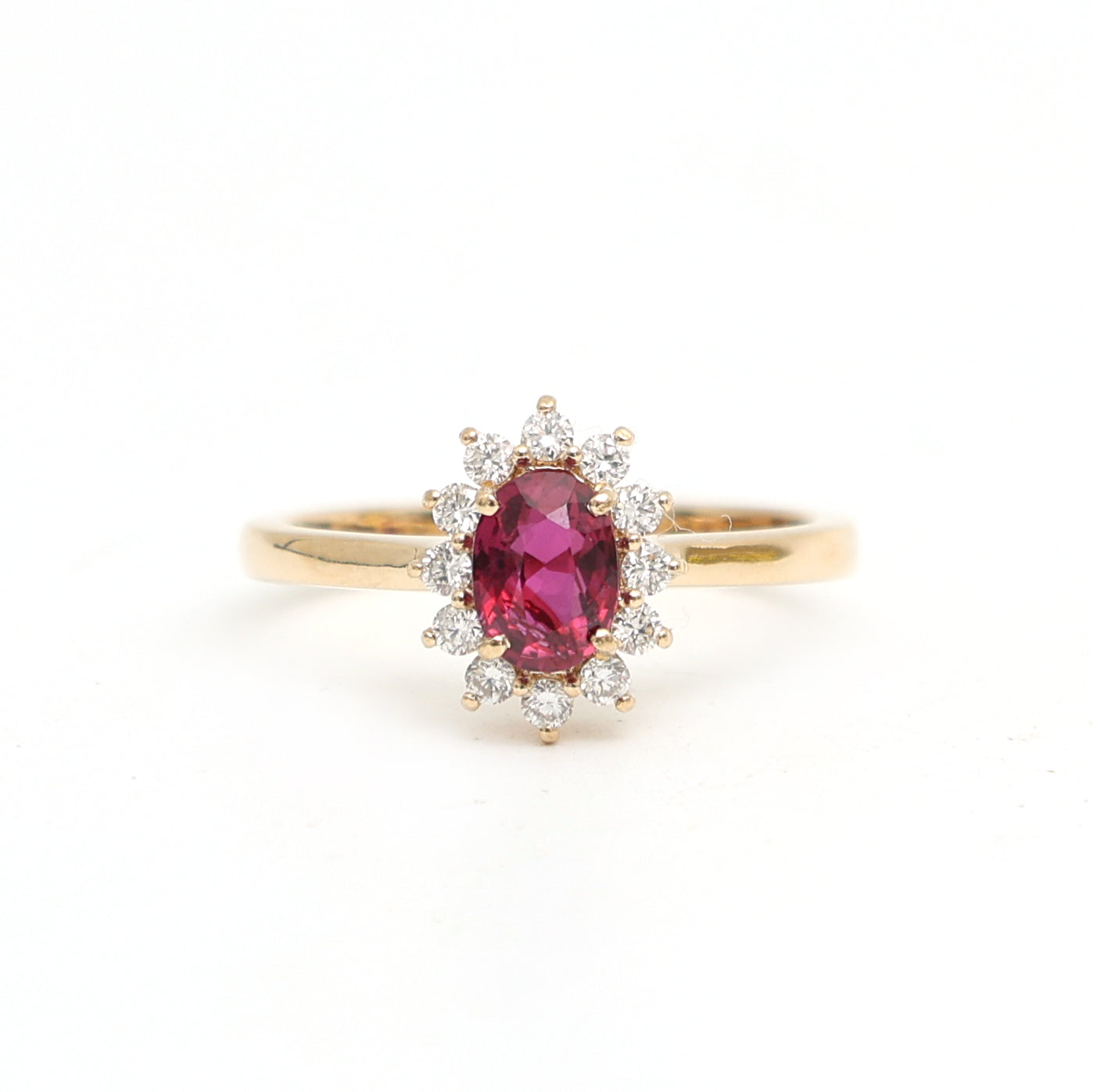 JPRG-3080/8066 Ruby Oval With Diamond Ring | 18K