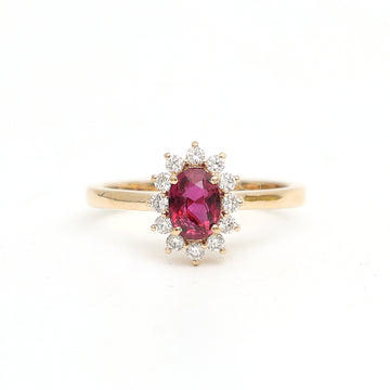 JPRG-3081/8067 Ruby Oval With Diamond Ring | 18K