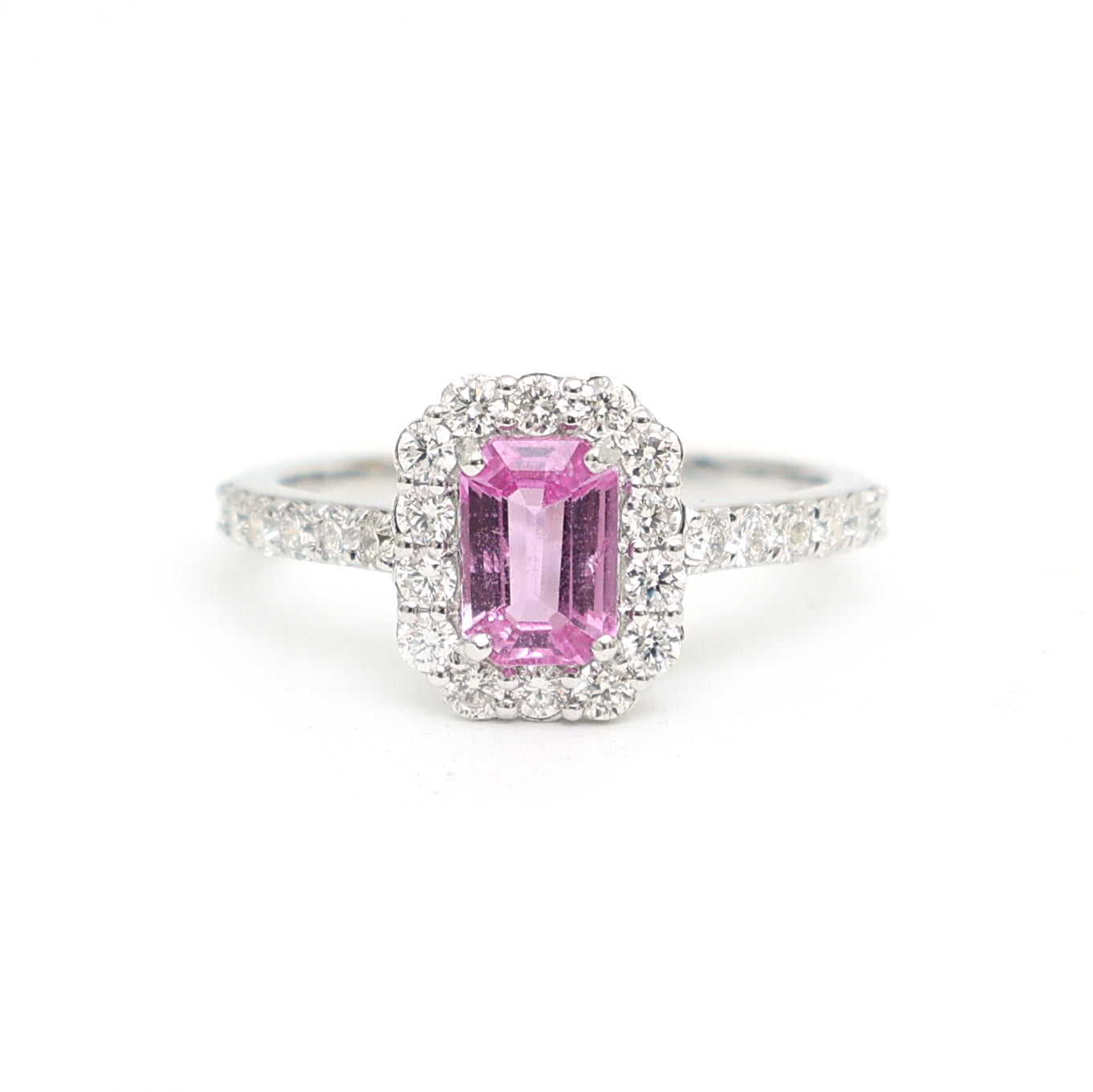 JPRG-3085/8072 Pink Sapphire Octagon With Diamond Ring | 18K