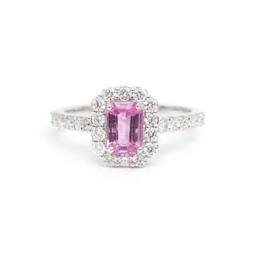 JPRG-3085/8072 Pink Sapphire Octagon With Diamond Ring | 18K