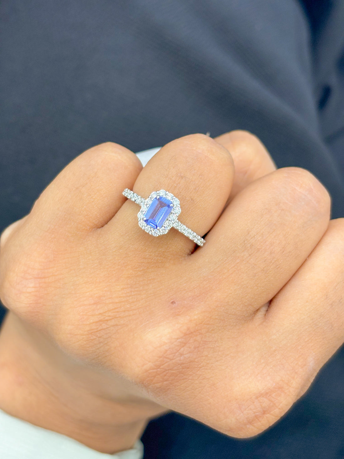 JPRG-3086/8073 Tanzanite Octagon With Diamond Ring | 18K