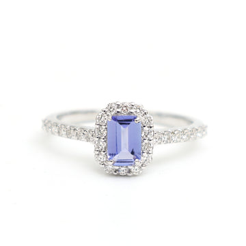 JPRG-3086/8073 Tanzanite Octagon With Diamond Ring | 18K