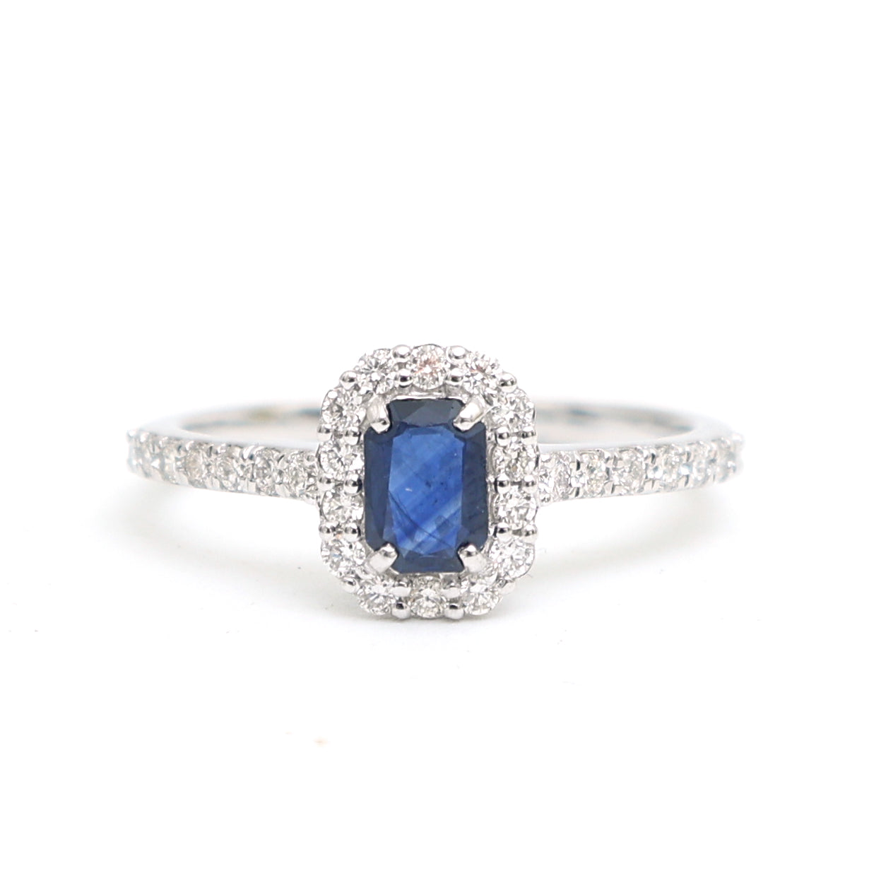JPRG-3087/8077 Blue Sapphire Octagon With Diamond Ring | 18K