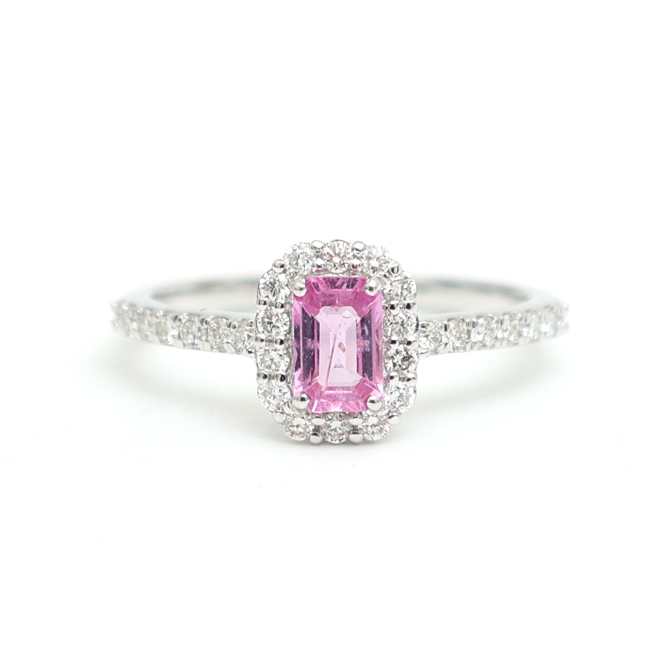 JPRG-3088/8078 Pink Sapphire Octagon With Diamond Ring | 18K