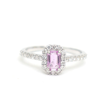 JPRG-3089/8079 Pink Sapphire Octagon With Diamond Ring | 18K