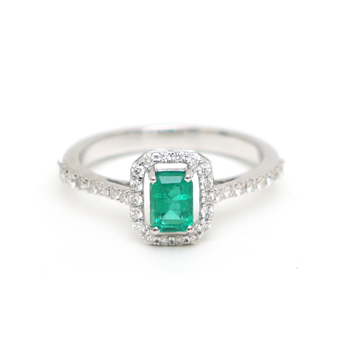 JPRG-3097/8102 Emerald Octagon With Diamond Ring | 18K