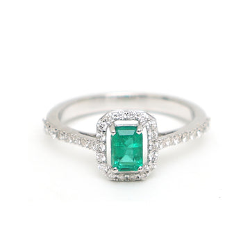 JPRG-3097/8102 Emerald Octagon With Diamond Ring | 18K