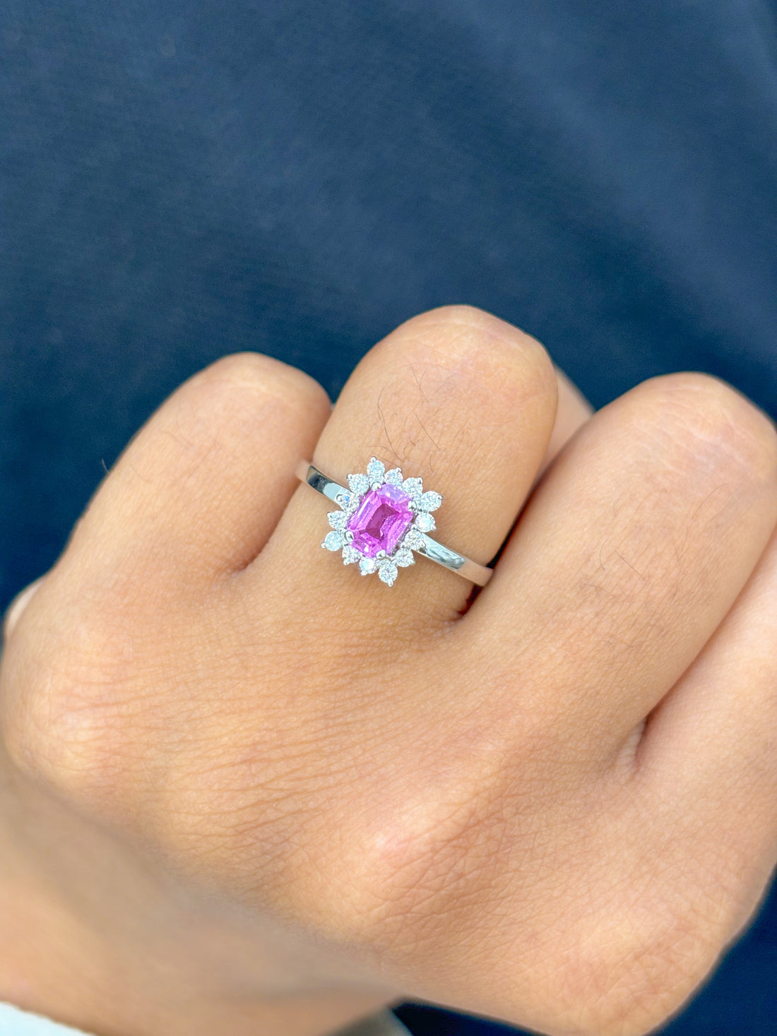 JPRG-3102/8112 Pink Sapphire Octagon With Diamond Ring | 14K
