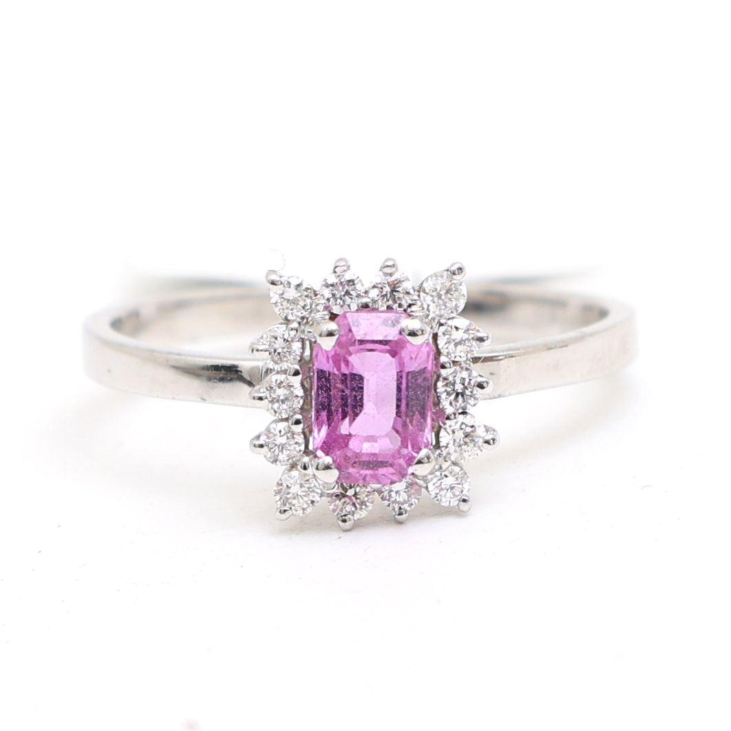 JPRG-3102/8112 Pink Sapphire Octagon With Diamond Ring | 14K