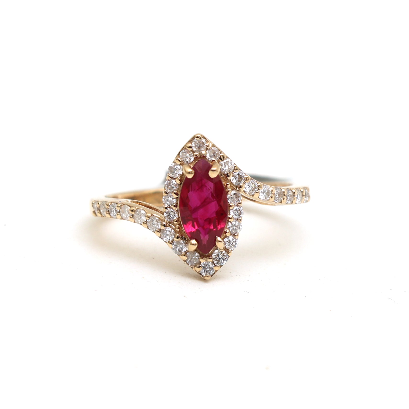 JPRG-3108/8118 Ruby Marquise With Diamond Ring | 14K