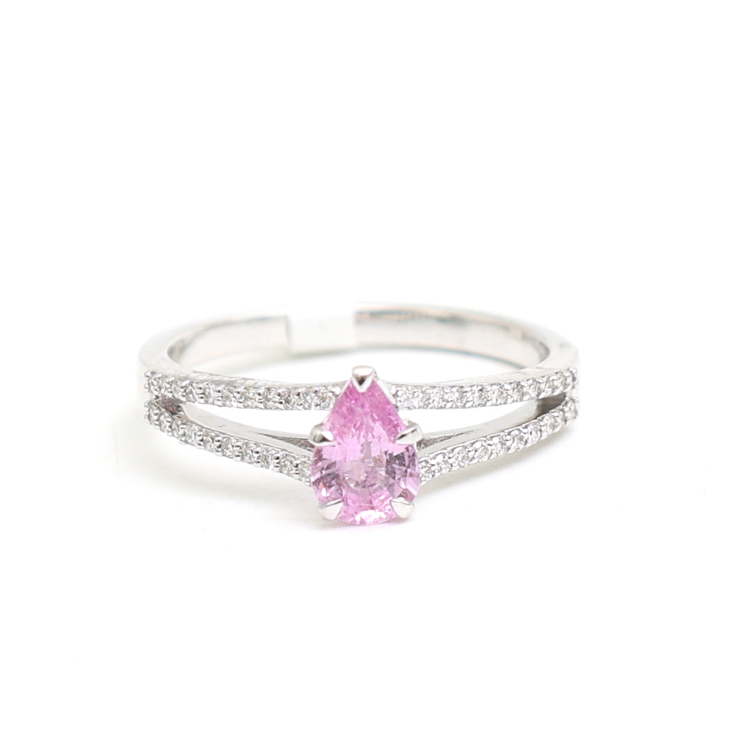 JPRG-3178/8256 Pink Sapphire Pear With Diamond Ring | 18K