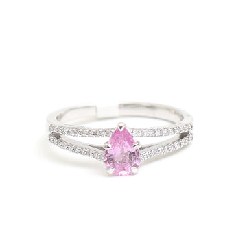 JPRG-3178/8256 Pink Sapphire Pear With Diamond Ring | 18K