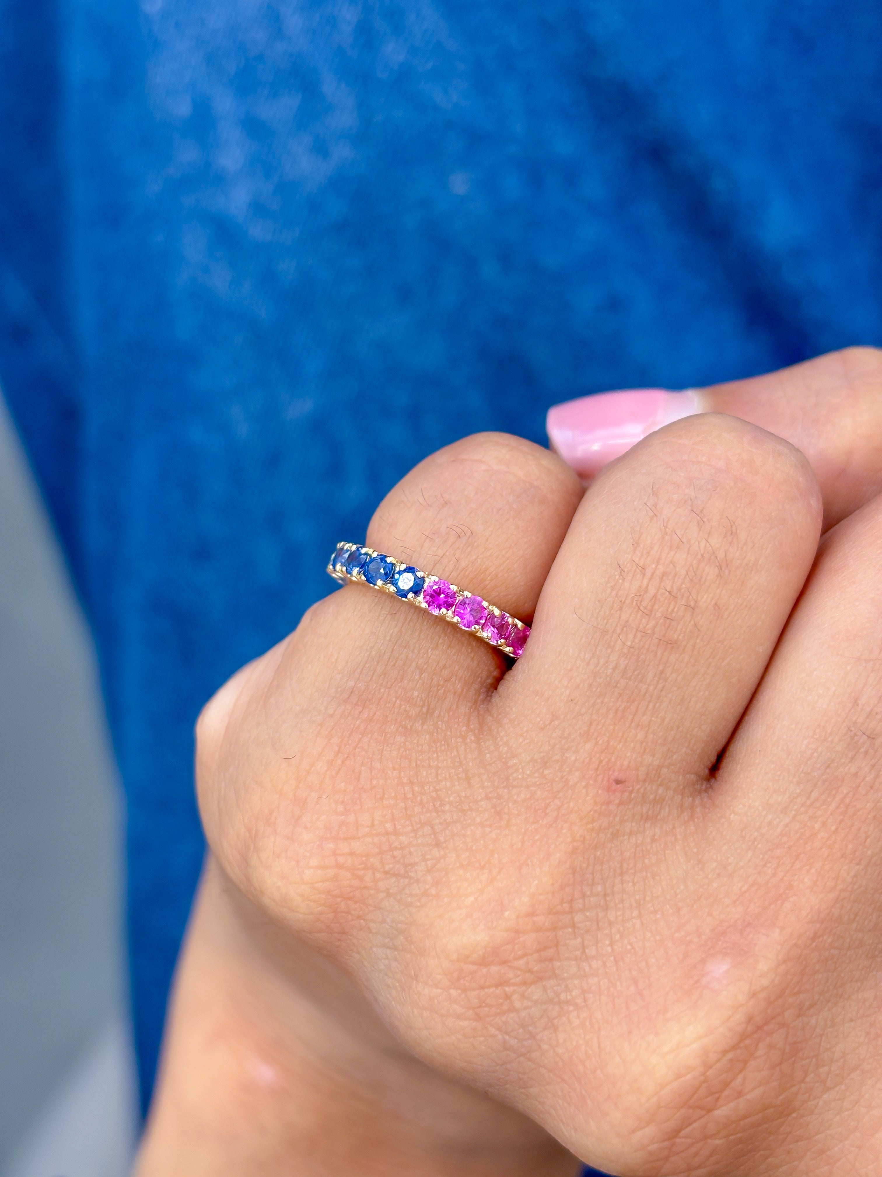 JPRG-3191/8291 Rainbow Sapphire Round 2.50 Mm Ring | 14K