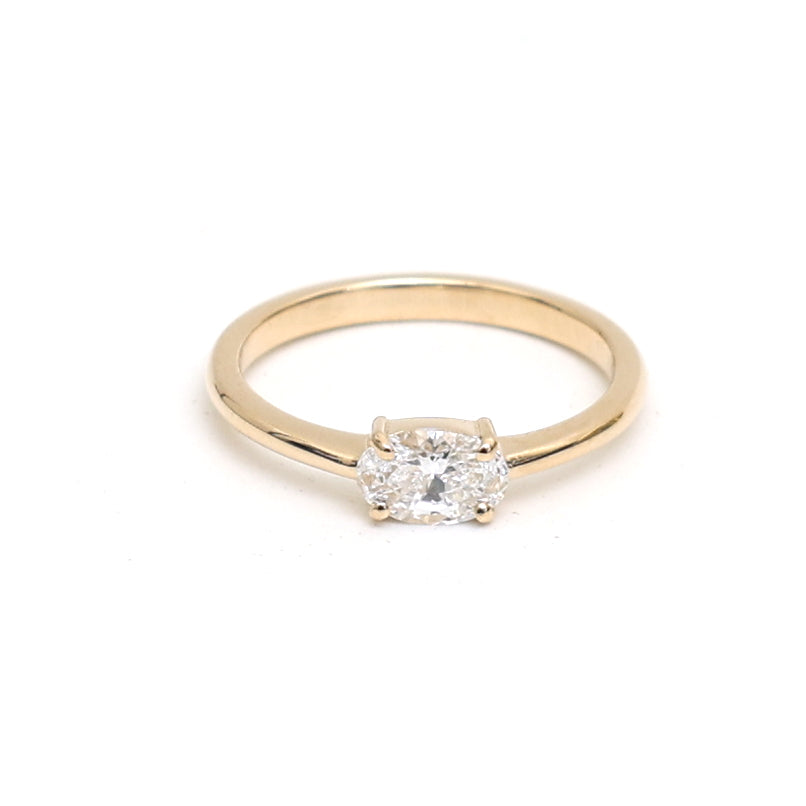 JPRG-3206/8306 Diamond Oval Thin Ring | 14K