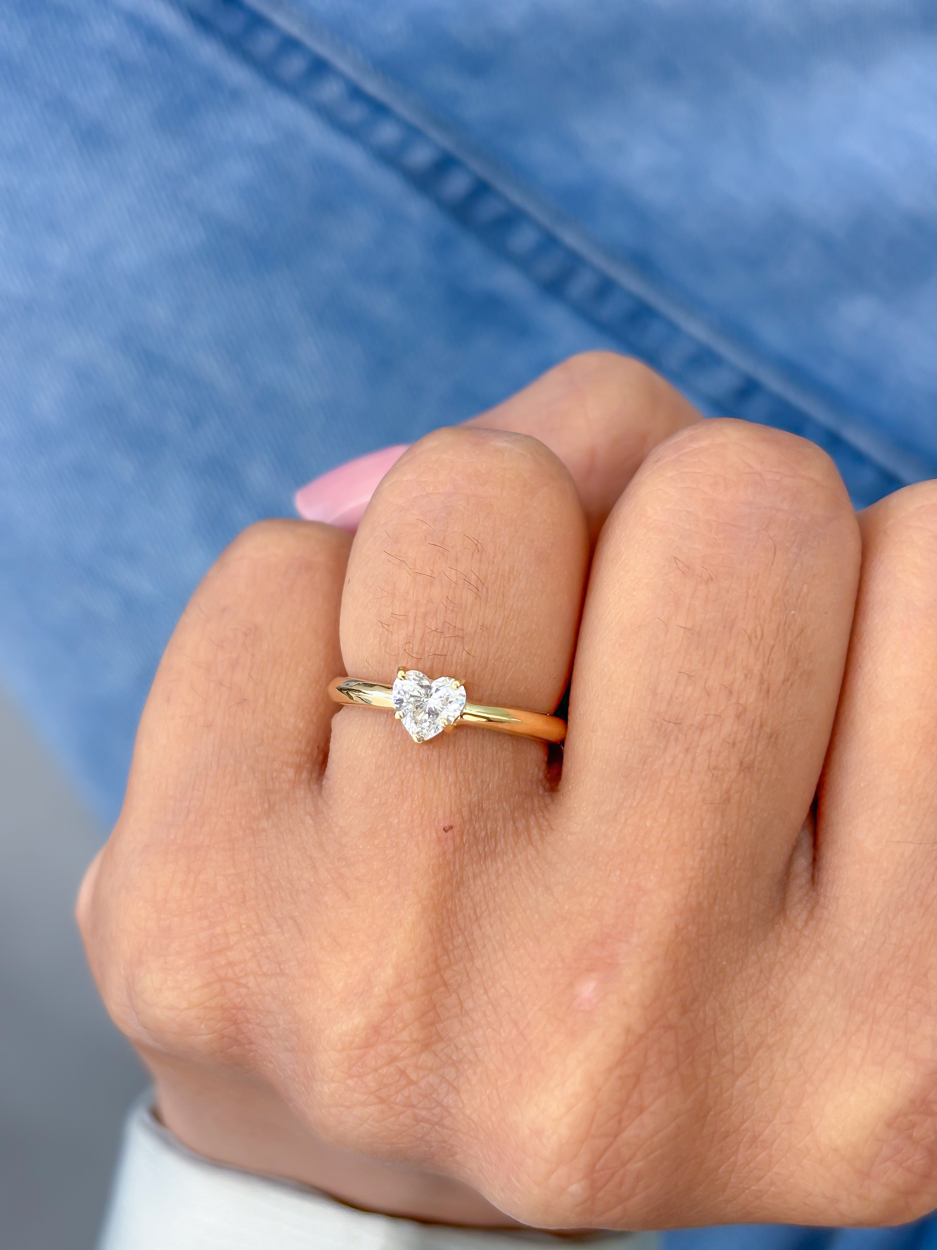 JPRG-3213/8313 Diamond Heart Thin Ring | 18K
