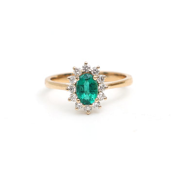 JPRG-3222/8329 Emerald Pear With Diamond Ring | 18K
