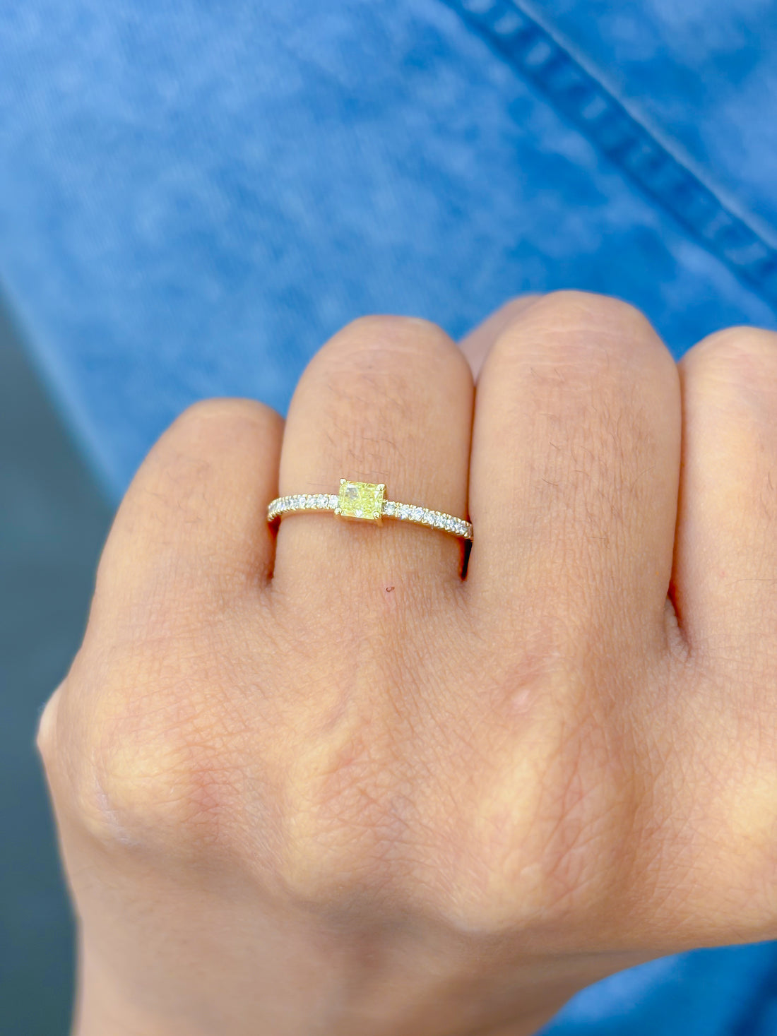 JPRG-3225/8332 Yellow Diamond Octagon Thin Ring | 18K