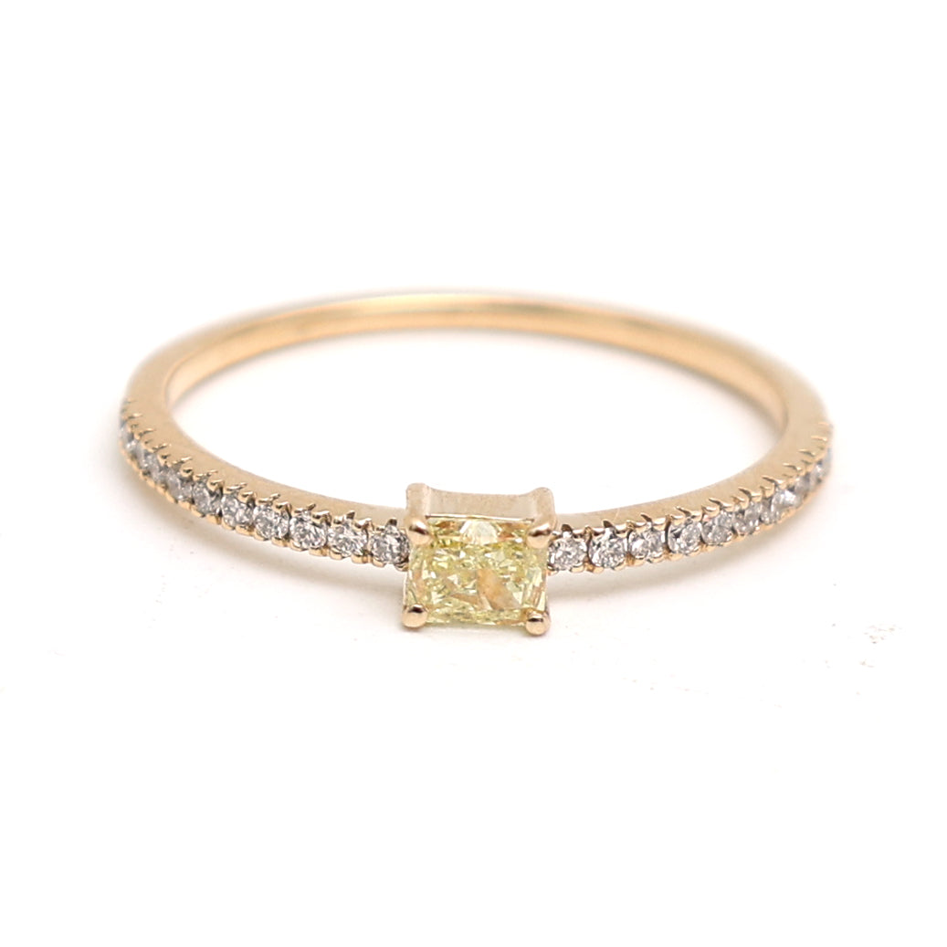JPRG-3225/8332 Yellow Diamond Octagon Thin Ring | 18K