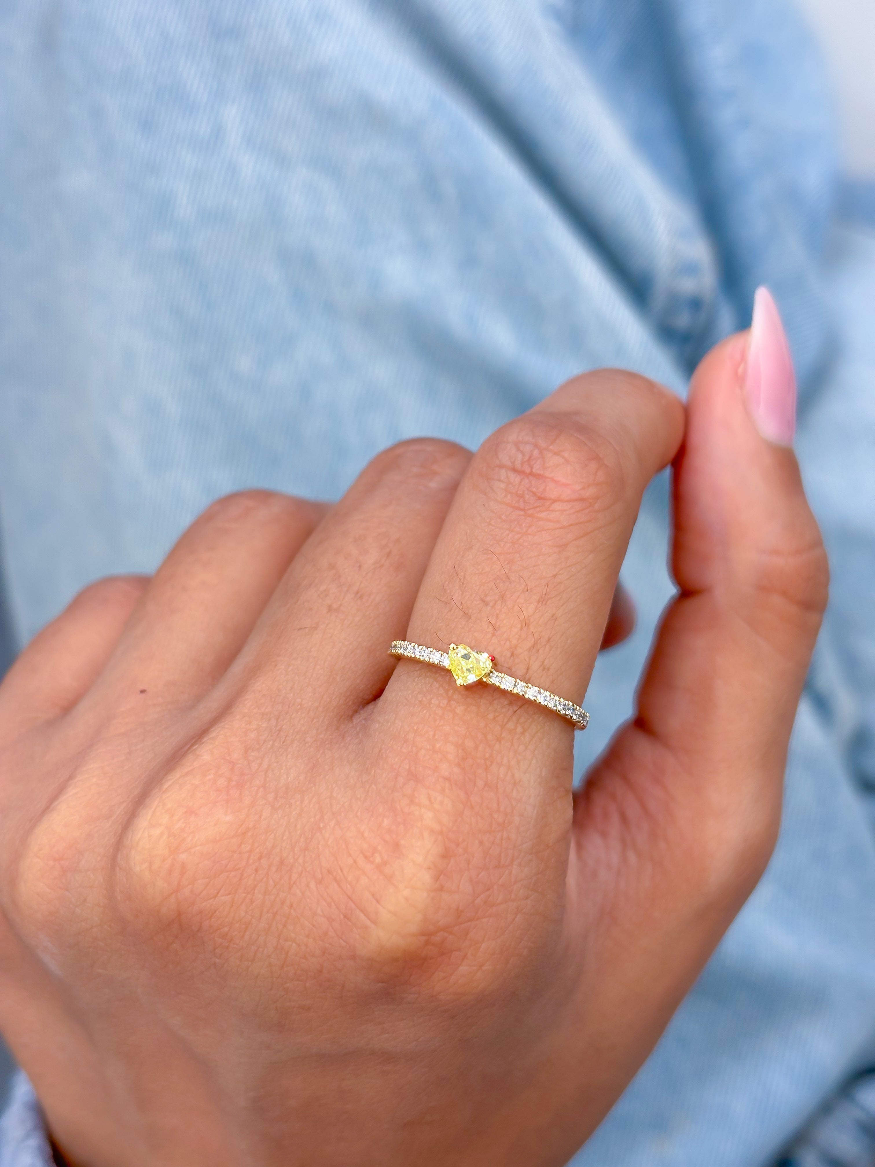 JPRG-3237/8365 Diamond Heart Thin Ring | 18K