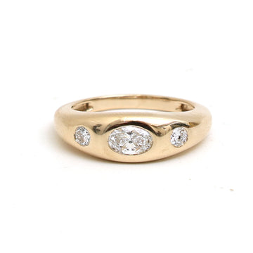 JPRG-3252/8382 Lab Grown Diamond Oval With Round Chunky Ring | 14K