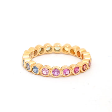 JPRG-3266/8395 Rainbow Sapphire 2.5Mm Round Ring | 18K