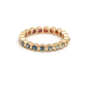 JPRG-3266/8395 Rainbow Sapphire 2.5Mm Round Ring | 18K