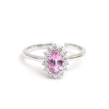 JPRG-3295/8439 Pink Sapphire Helo Diamond Ring | 18K
