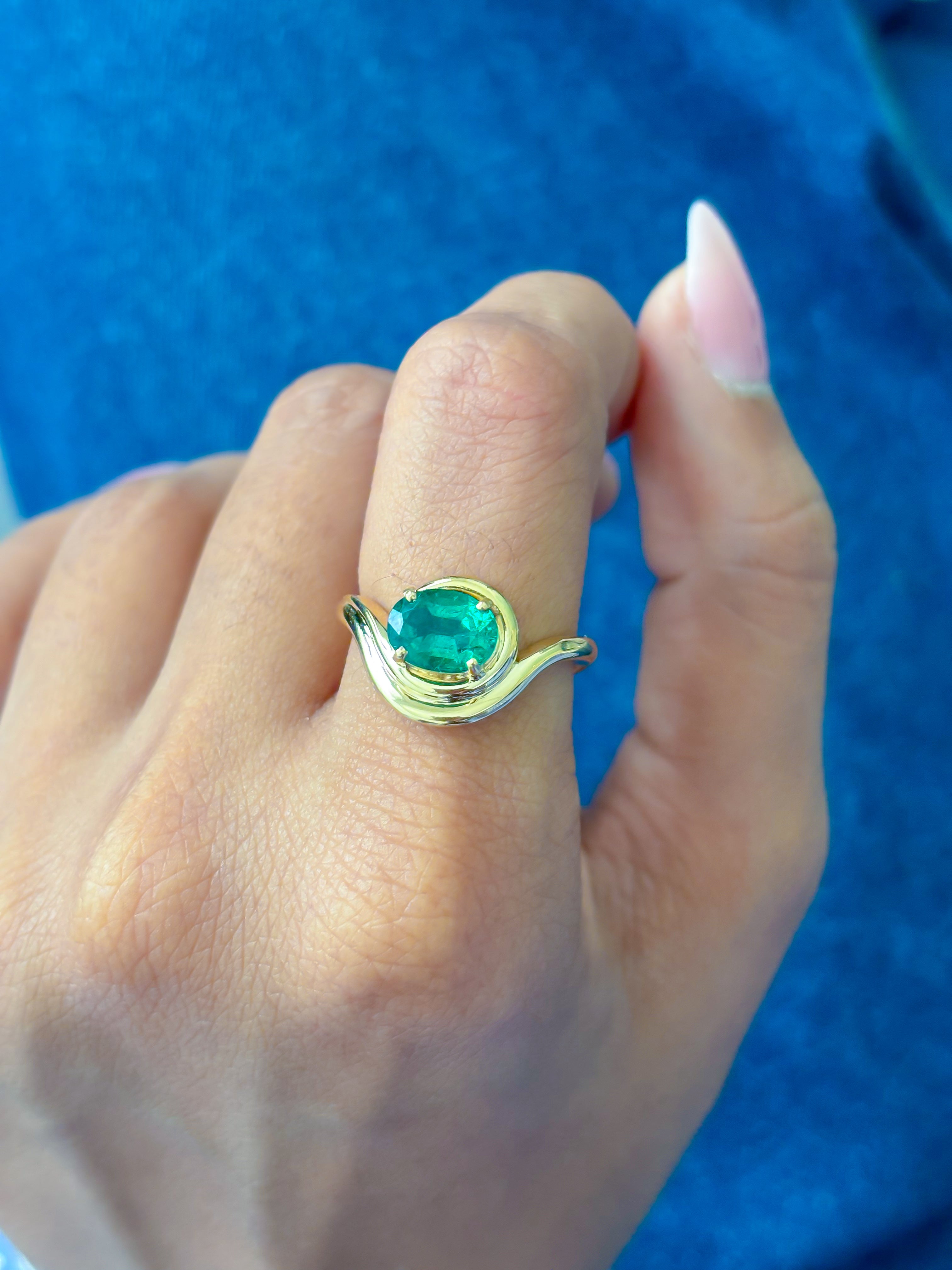 JPRG-3301/8451 Emerald Oval Ring | 18K