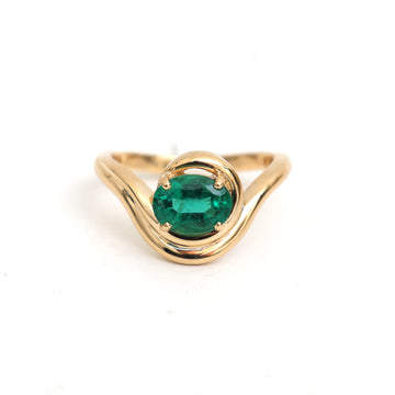 JPRG-3301/8451 Emerald Oval Ring | 18K