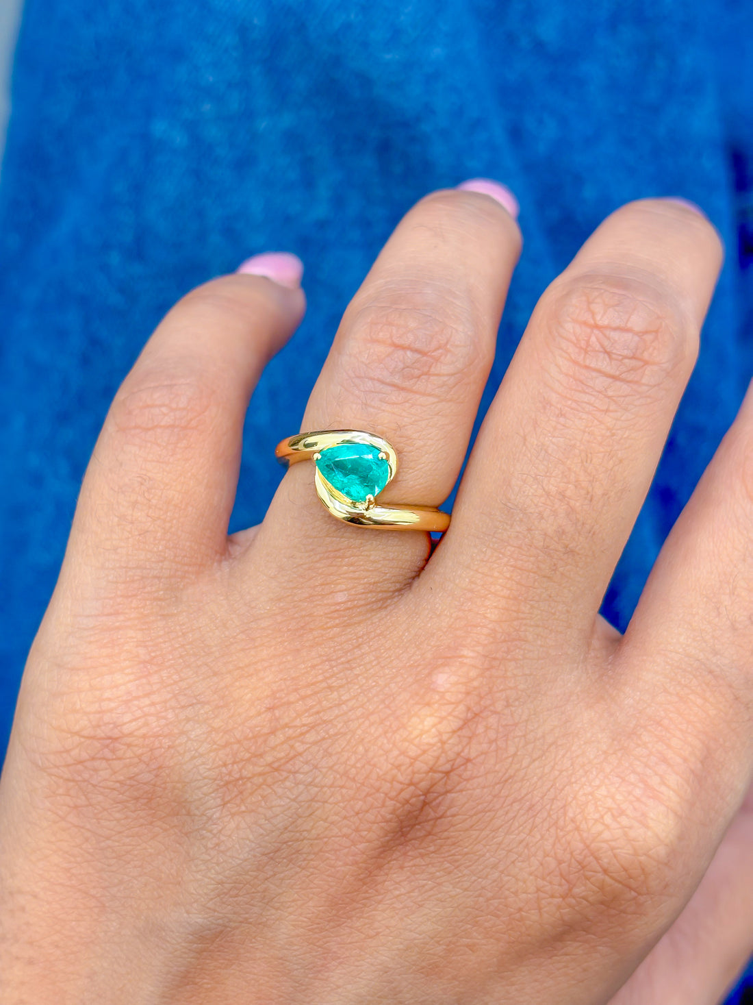 JPRG-3312/8471 Emerald Pear Ring | 18K