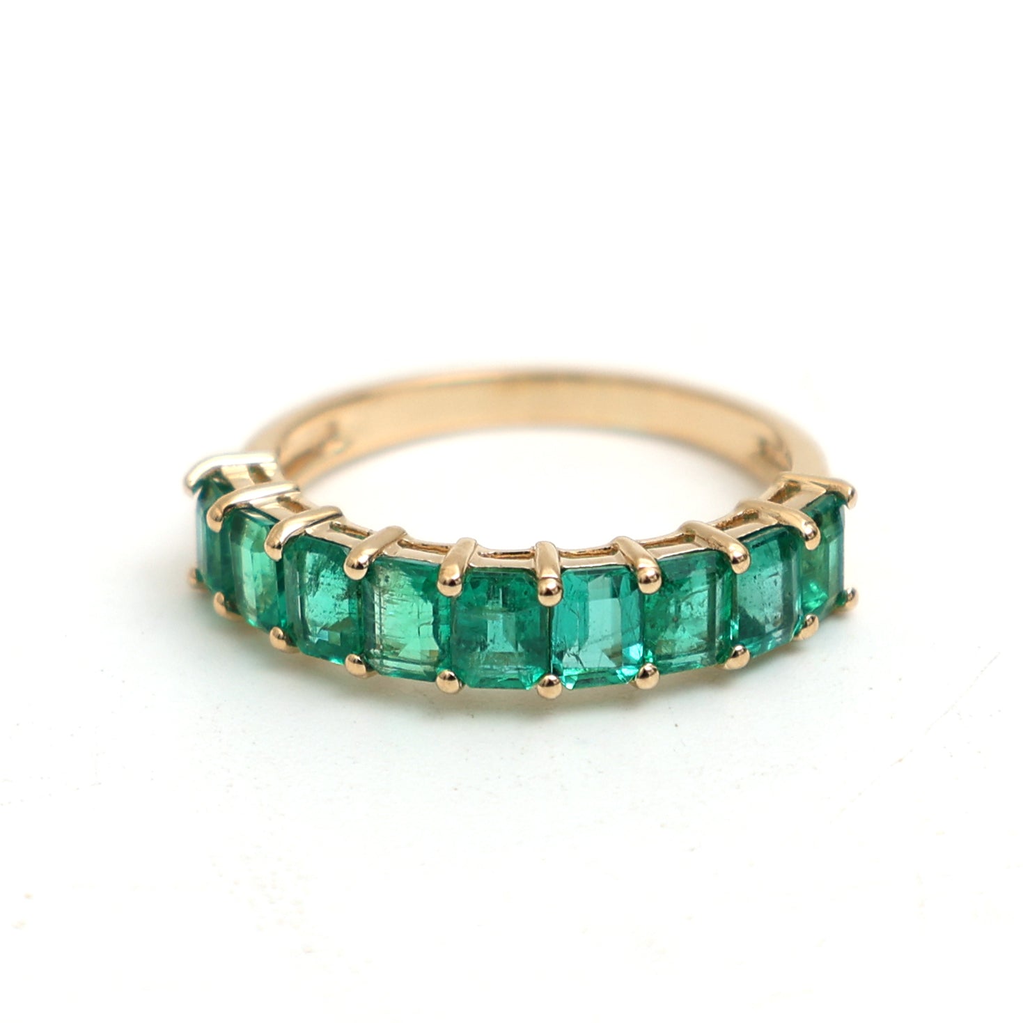 JPRG-3337/8532 Emerald Octagon Half Ring | 18K