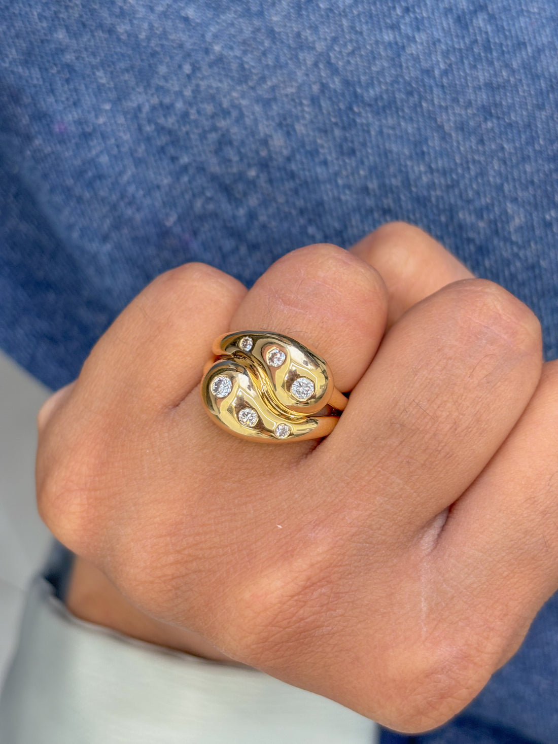 JPRG-3338/8533 Diamond Round  Knot Ring | 18K