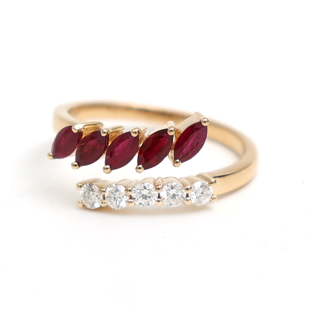 JPRG-3351/8546 Ruby Marquise With Diamond East West Ring | 18K