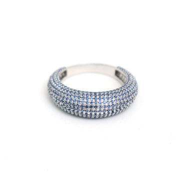 JPRG-3383/8605 Blue Sapphire Round Pave Ring | 18K