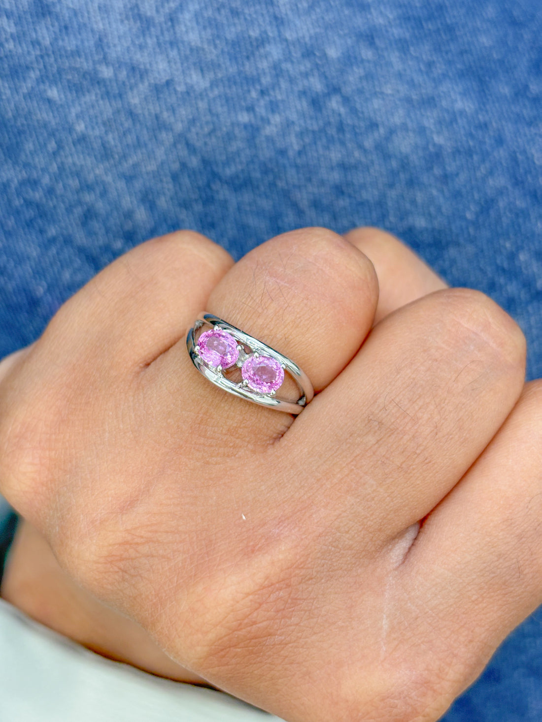 JPRG-3404/8623 Pink Sapphire  Oval Pinky Ring | 14K