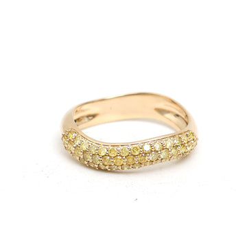JPRG-3420/8690 Yellow Diamond Wave Half Ring | 18K