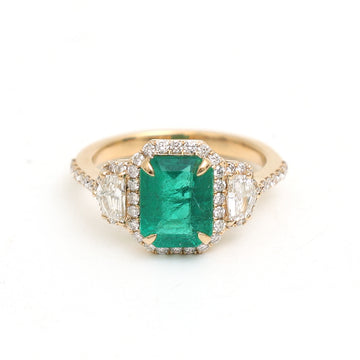 JPRG-3440/8816 Emerald Diamond Ring | 18K