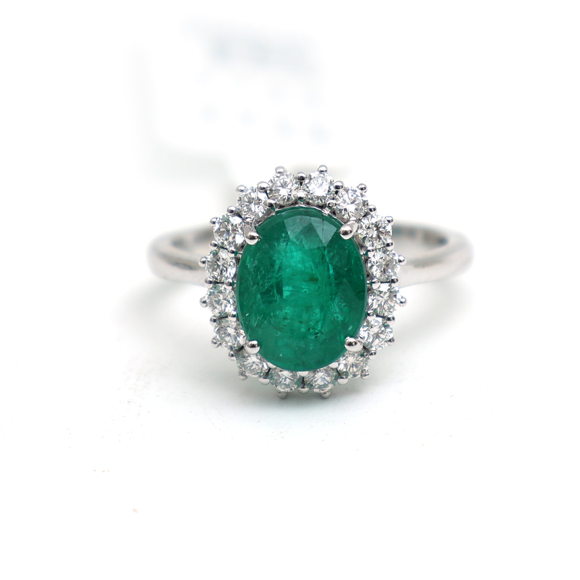 JPRG-3456/8834 Emerald Oval With Diamond Ring | 18K