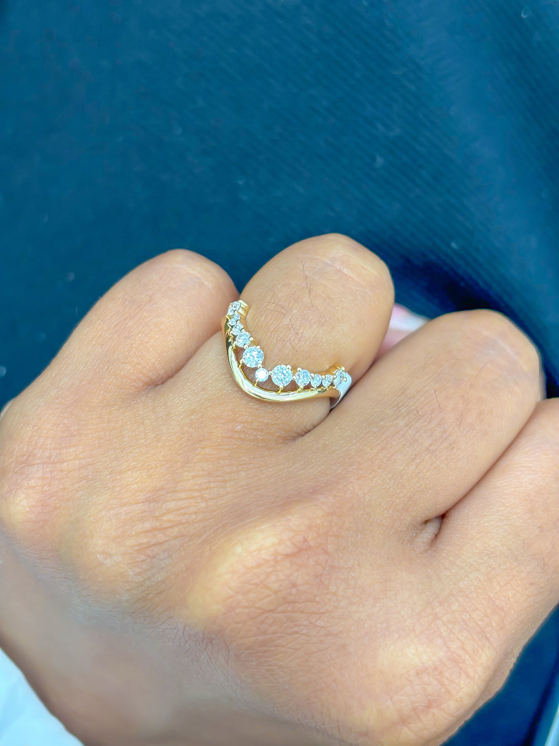 JPRG-3457/8835 Lab Grown Diamond Round Wave Ring | 14K