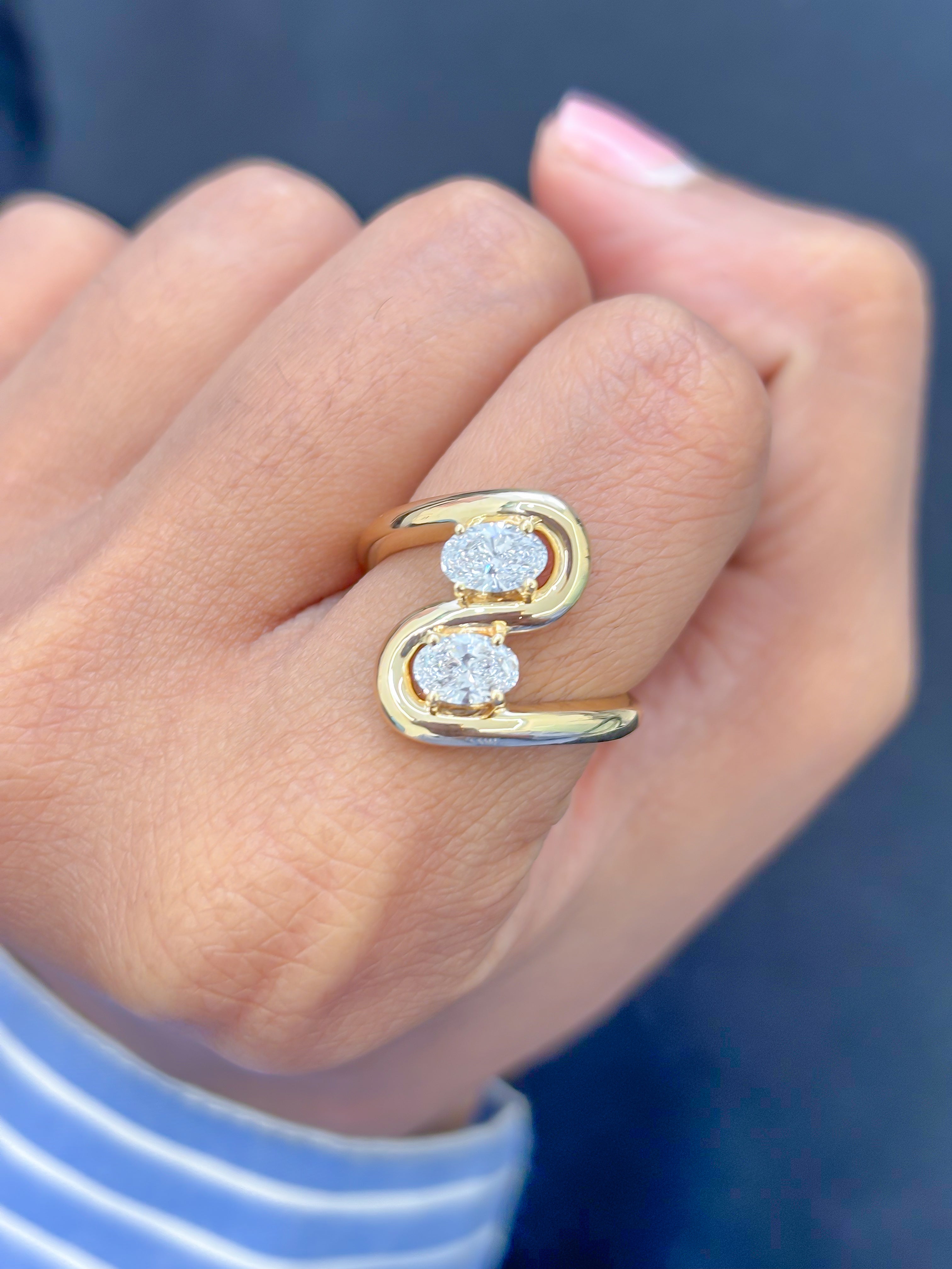 JPRG-3461/8841 Lab Grown Diamond Oval Pear Ring | 14K