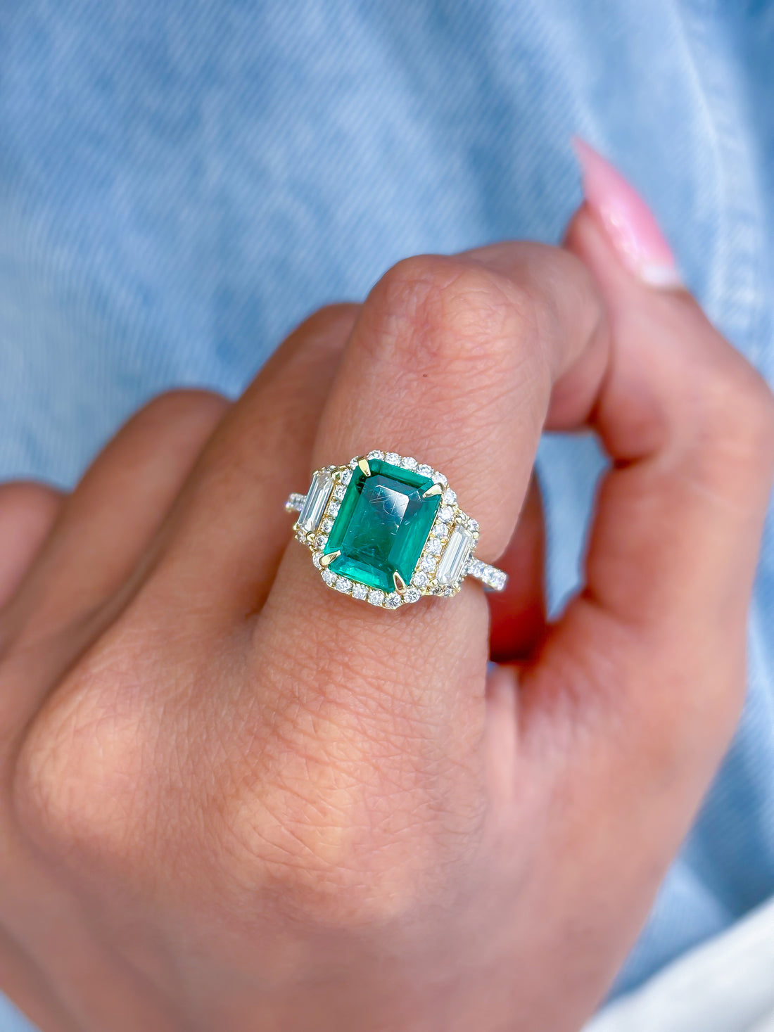 JPRG-3464/8850 Emerald Diamond Ring | 18K