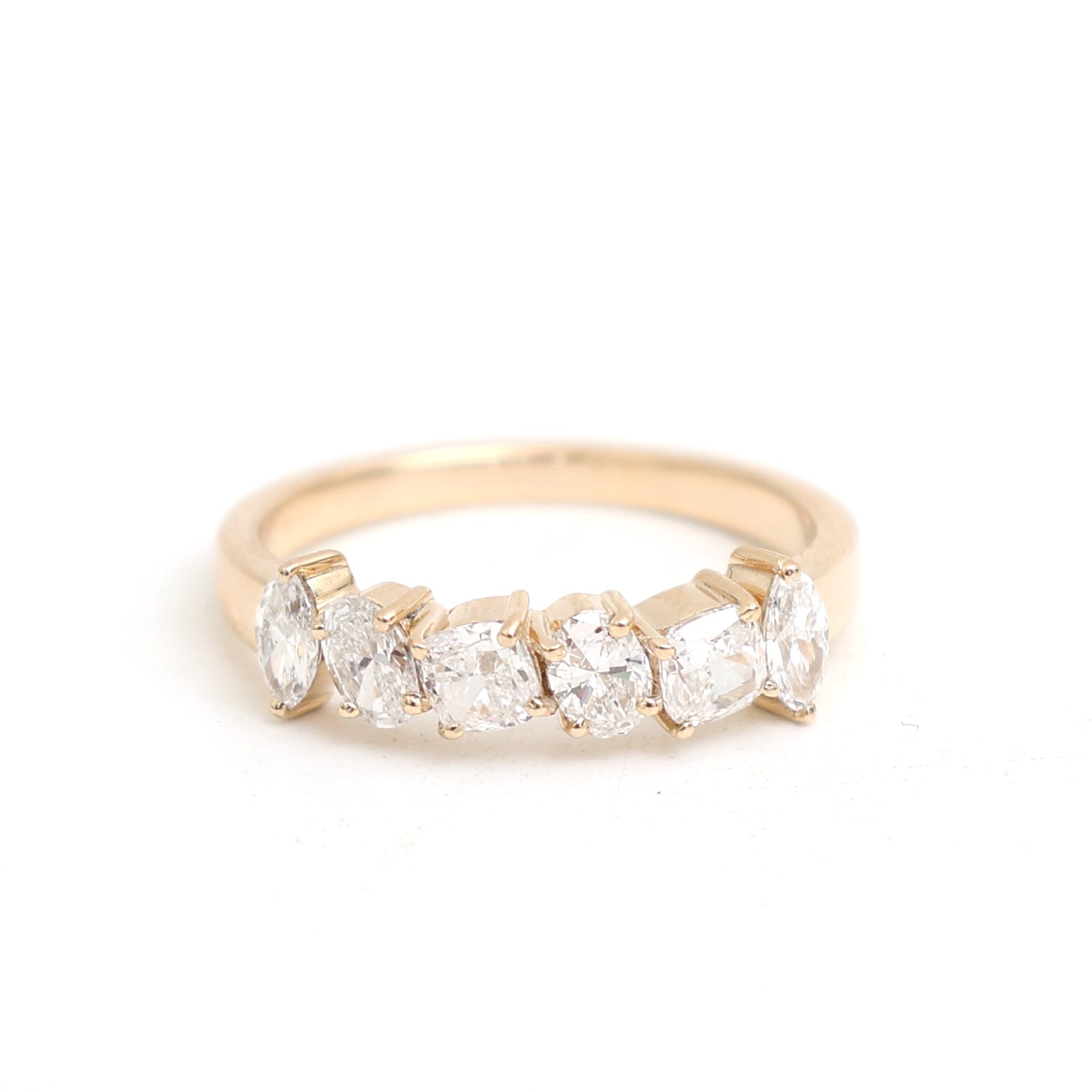 JPRG-3468/8854 Lab Grown Diamond Mix Shape Half Ring | 14K